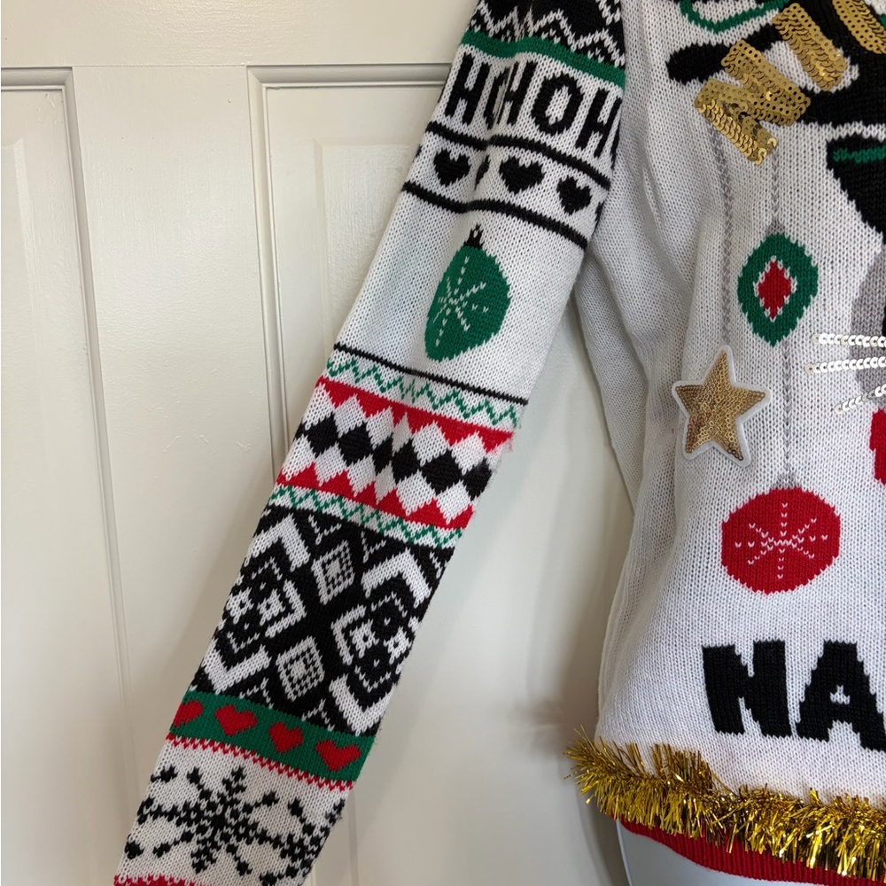 No Boundaries Red and White Sweater - Picture 2 of 4